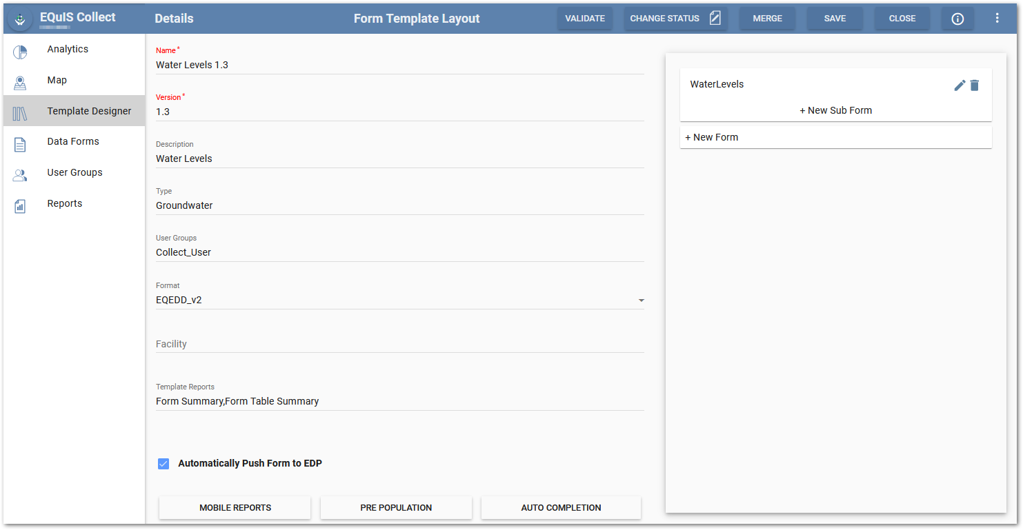 Form Template Layout - Details Left Side